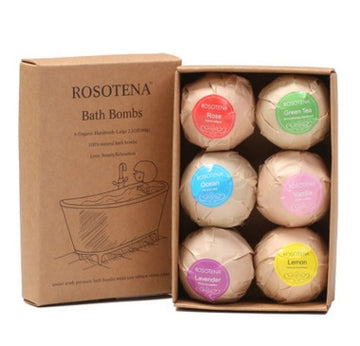Mama’s Me-Time 6-Pack Organic Bath Bombs – Pure Relaxation in Every Soak