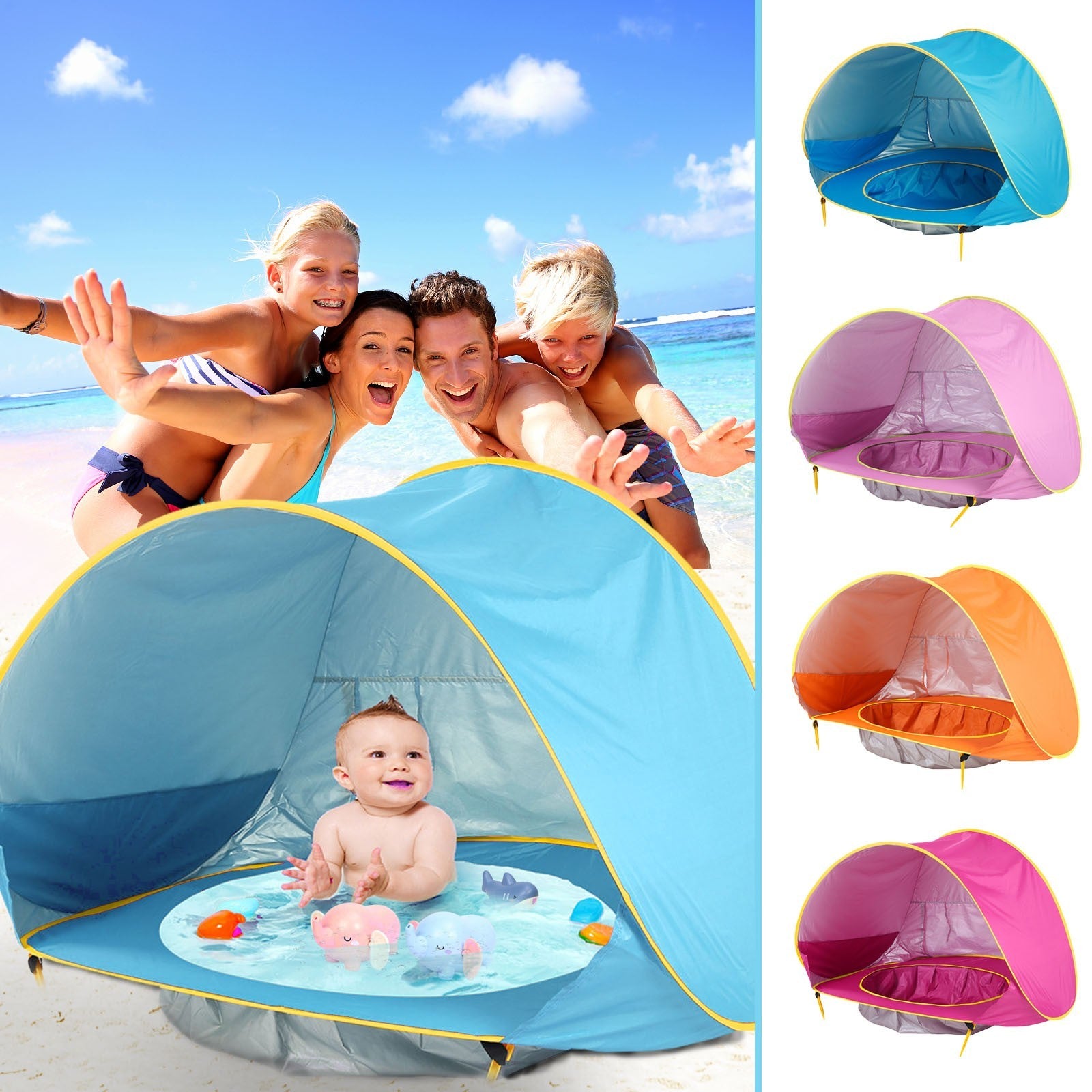 Baby Beach Tent - Portable UV Protection Sun Shelter for Infants | Outdoor Playhouse, Pool Shade & Swimming Tent for Kids